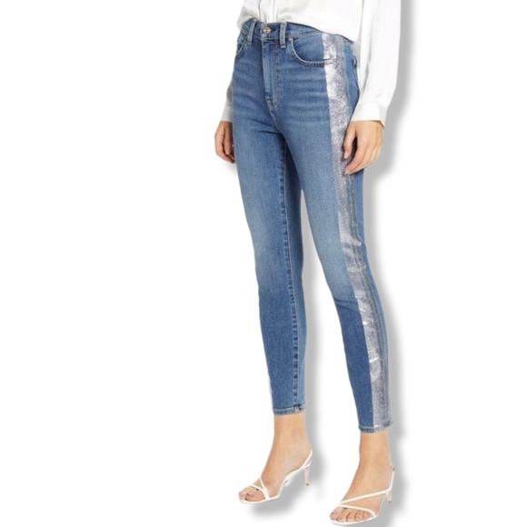 7 FOR ALL MANKIND 7FAMK The High Waist ankle skinny jeans Sparkle Edition 29 - Picture 4 of 15